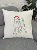 Fox Terrier Christmas Edition Linen Cushion Cover
