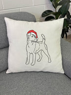 Fox Terrier Christmas Edition Linen Cushion Cover