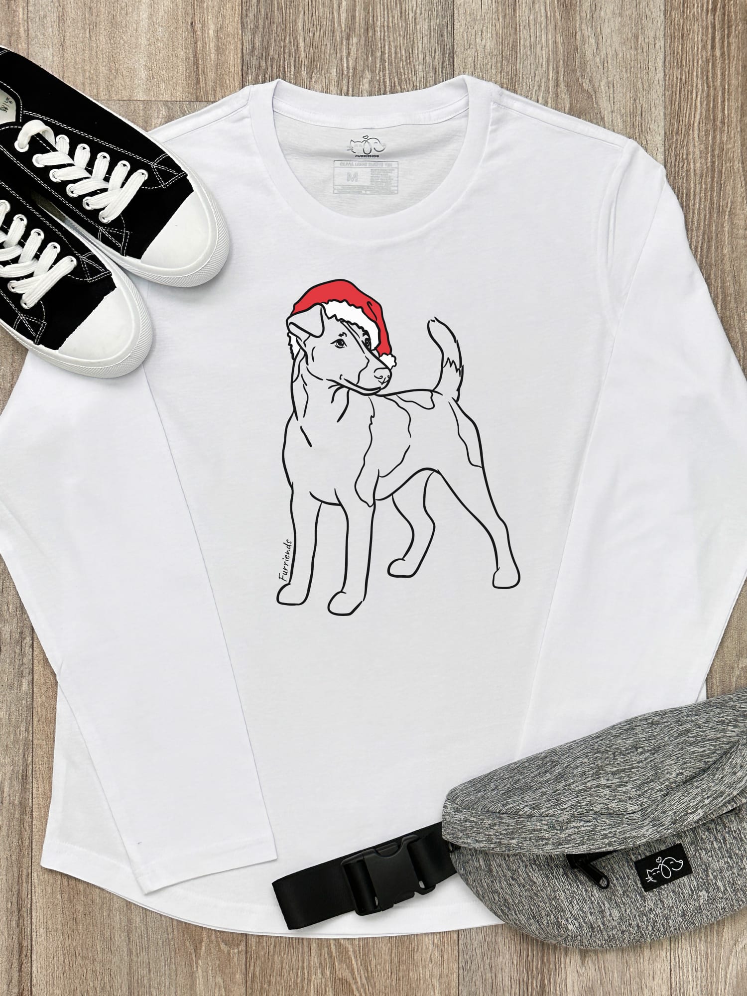 Fox Terrier Christmas Edition Olivia Women's Long Sleeve Tee