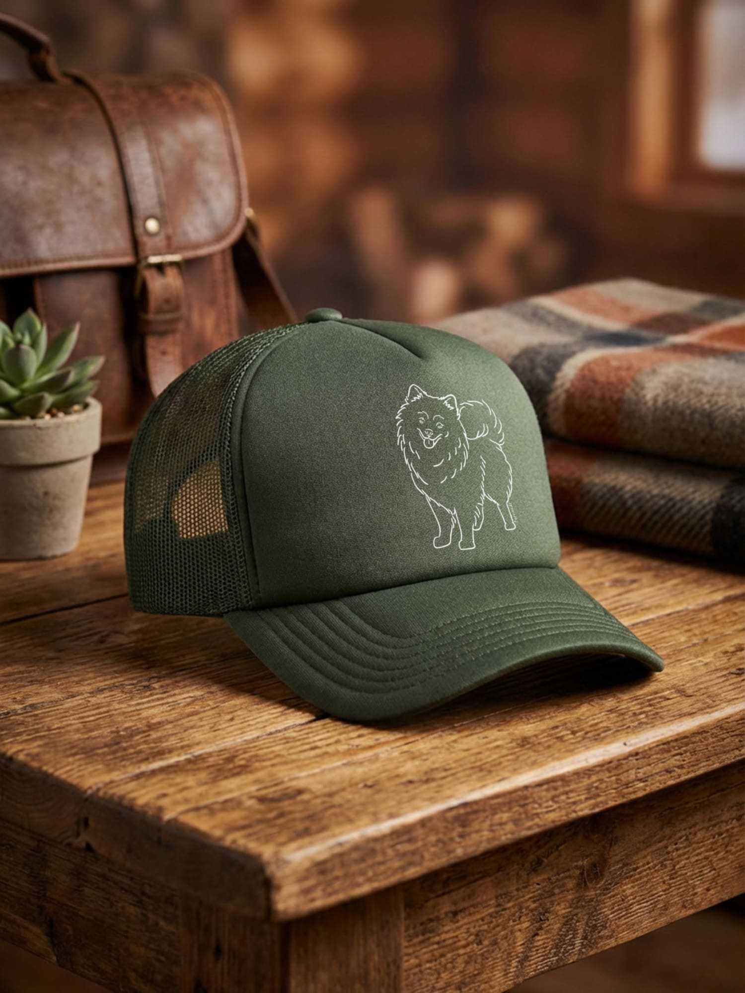 Pomeranian Foam Trucker Cap