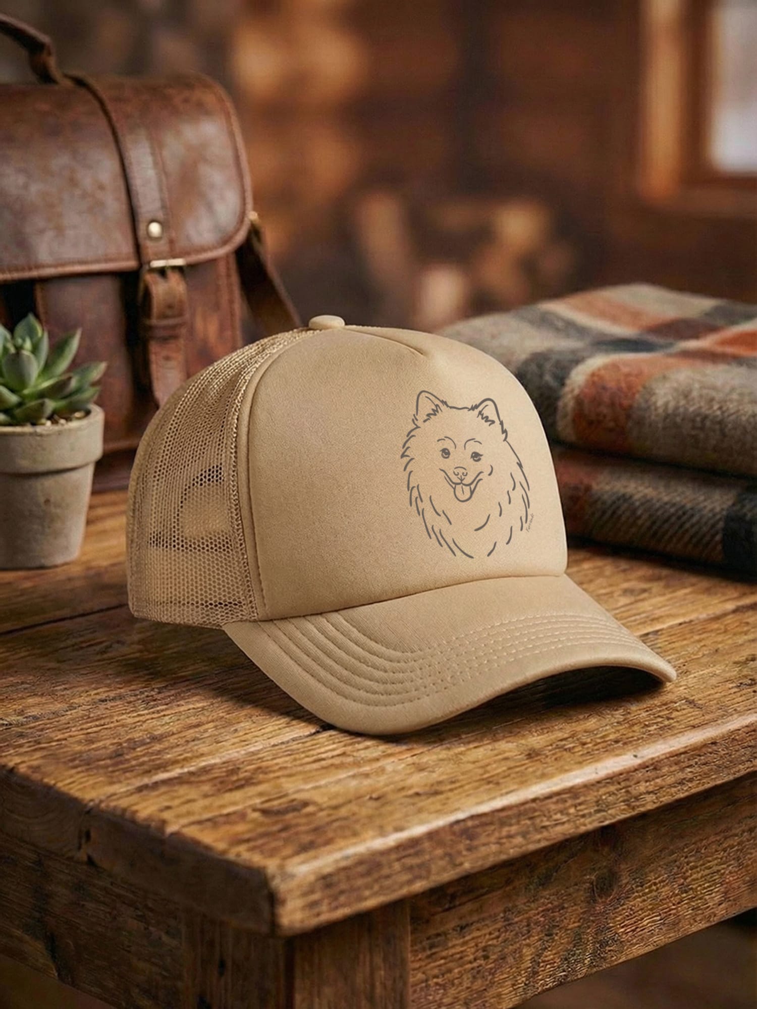 Pomeranian Foam Trucker Cap