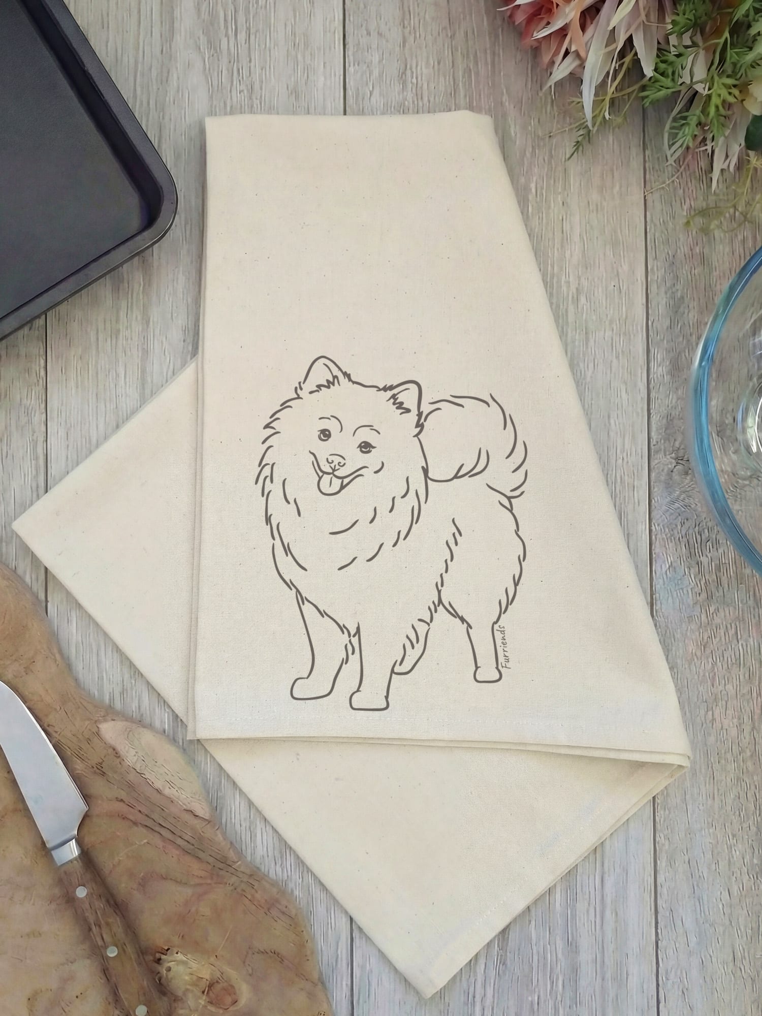 Pomeranian Tea Towel