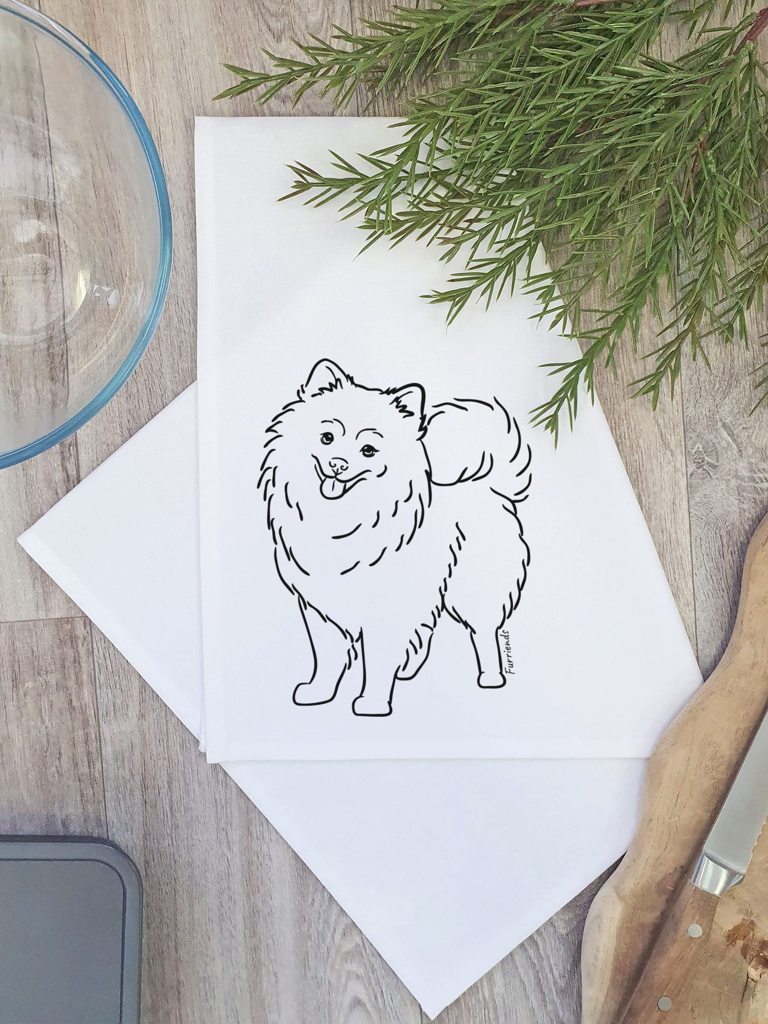 Pomeranian Tea Towel
