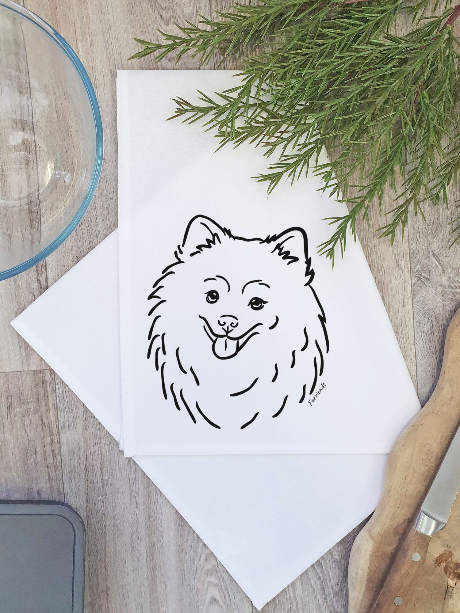 Pomeranian Tea Towel