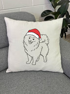 Pomeranian Christmas Edition Linen Cushion Cover