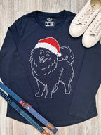 Pomeranian Christmas Edition Olivia Women's Long Sleeve Tee