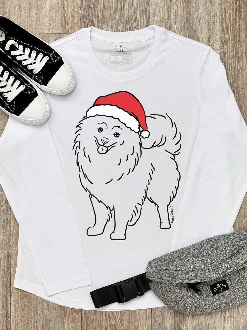 Pomeranian Christmas Edition Olivia Women's Long Sleeve Tee