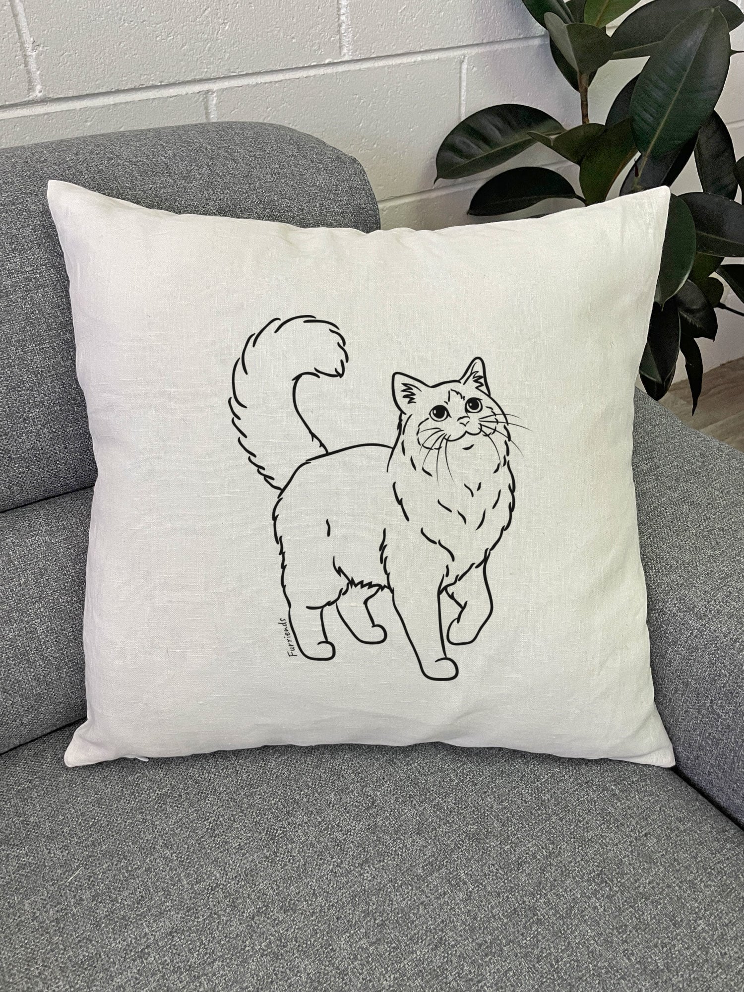 Ragdoll Linen Cushion Cover