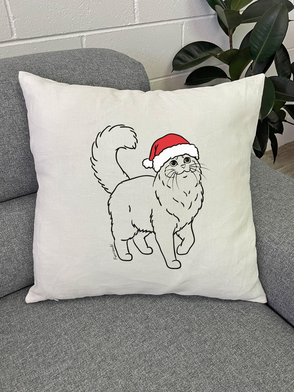 Ragdoll Christmas Edition Linen Cushion Cover