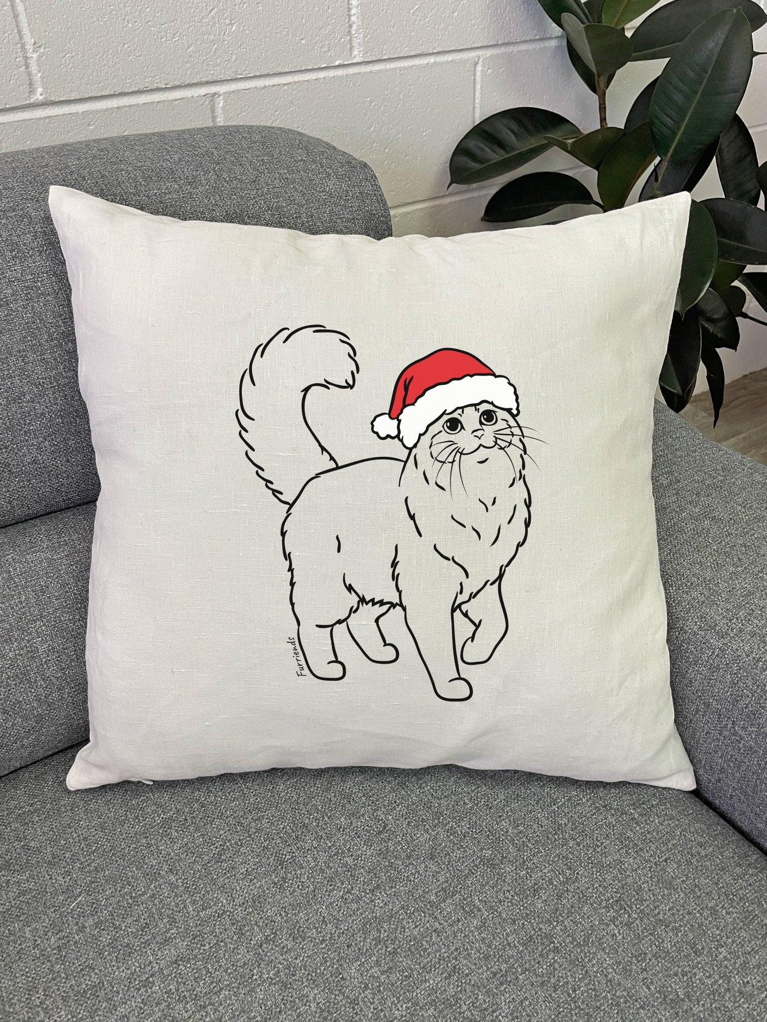 Ragdoll Christmas Edition Linen Cushion Cover