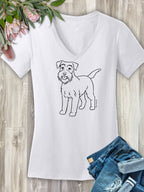 Schnauzer Emma Women's V-Neck Tee
