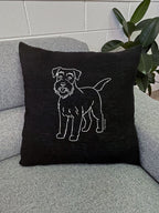Schnauzer Linen Cushion Cover
