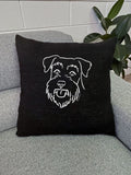 Schnauzer Linen Cushion Cover