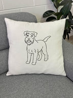 Schnauzer Linen Cushion Cover
