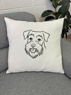 Schnauzer Linen Cushion Cover