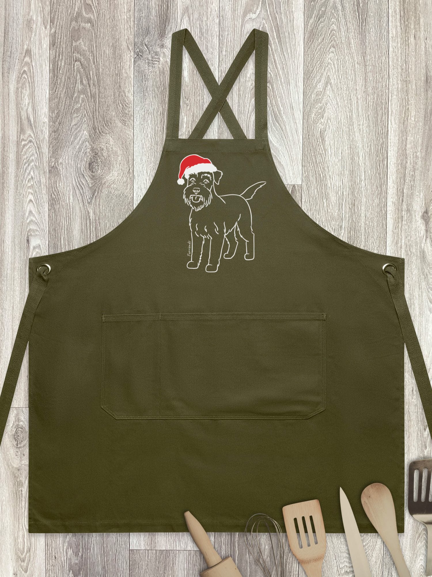 Schnauzer Christmas Edition Jarrah Crossback Apron