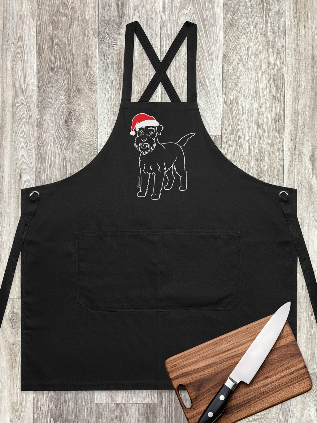 Schnauzer Christmas Edition Jarrah Crossback Apron