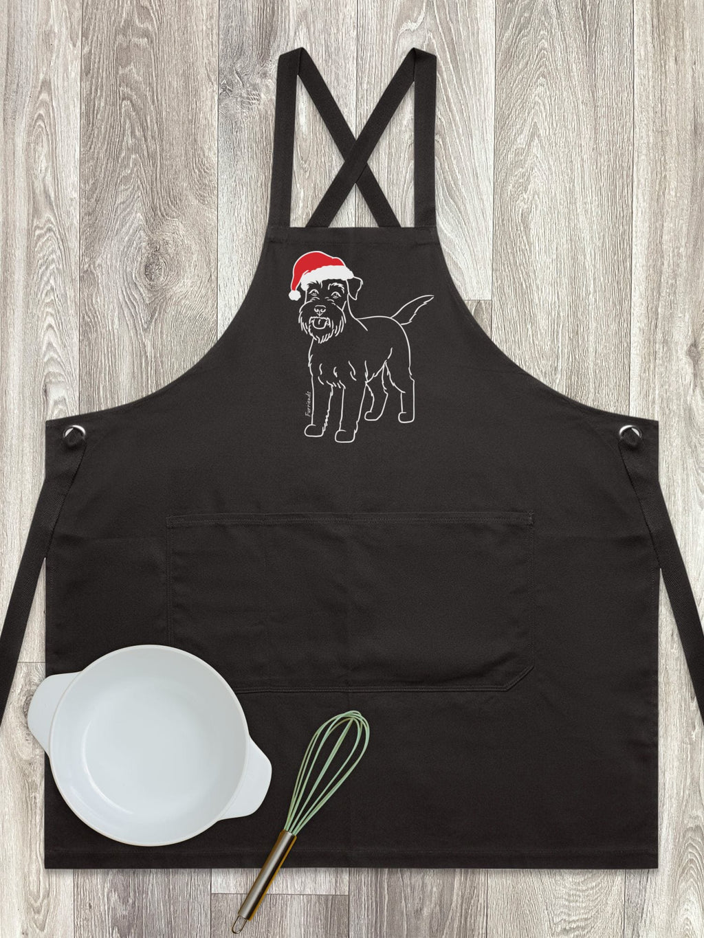 Schnauzer Christmas Edition Jarrah Crossback Apron