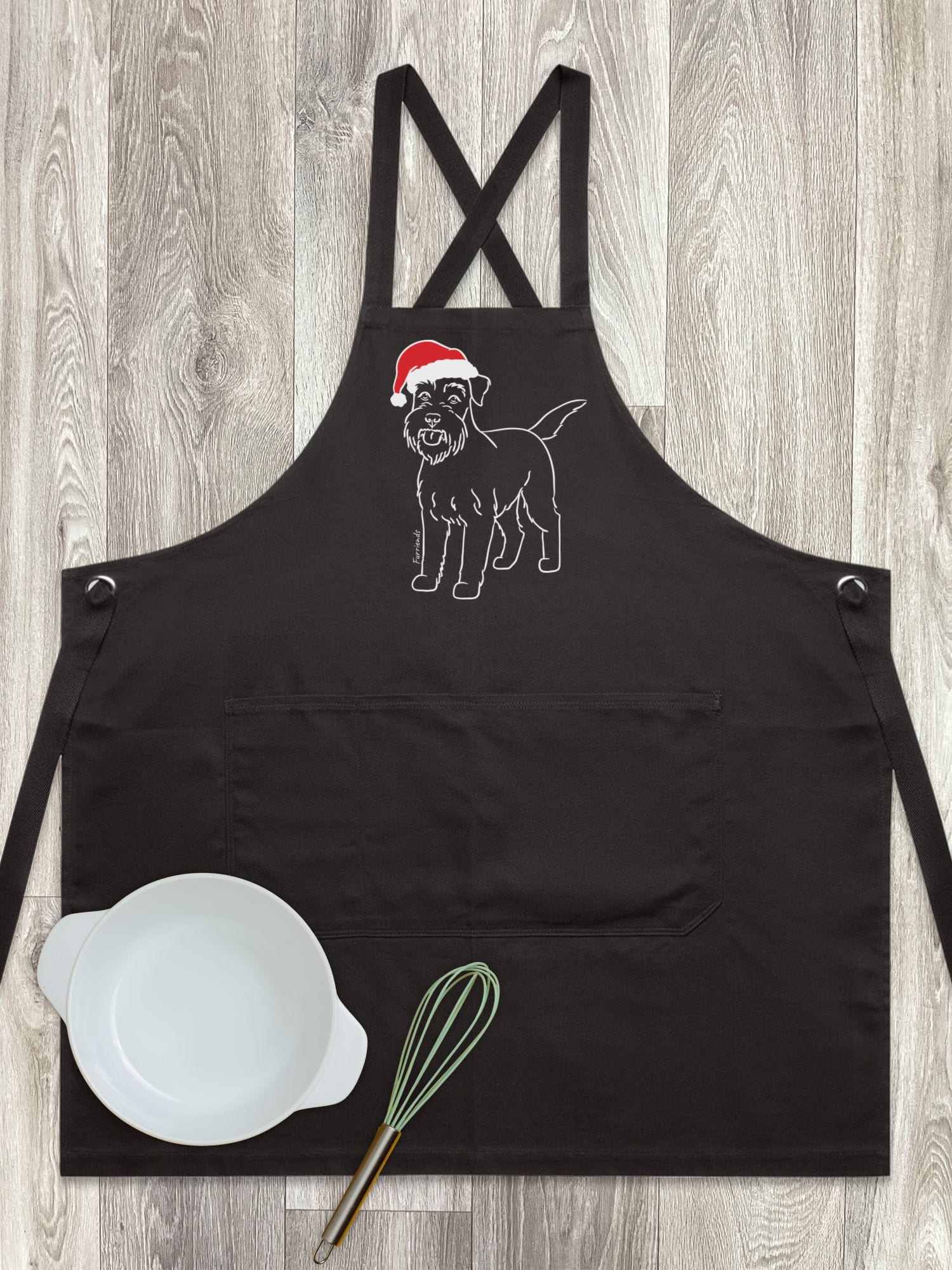 Schnauzer Christmas Edition Jarrah Crossback Apron