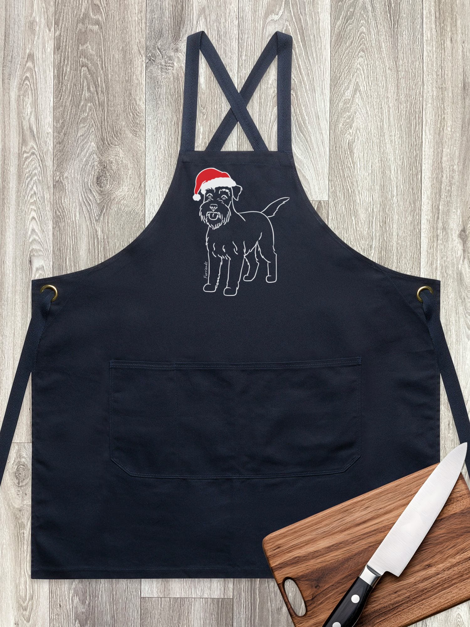 Schnauzer Christmas Edition Jarrah Crossback Apron
