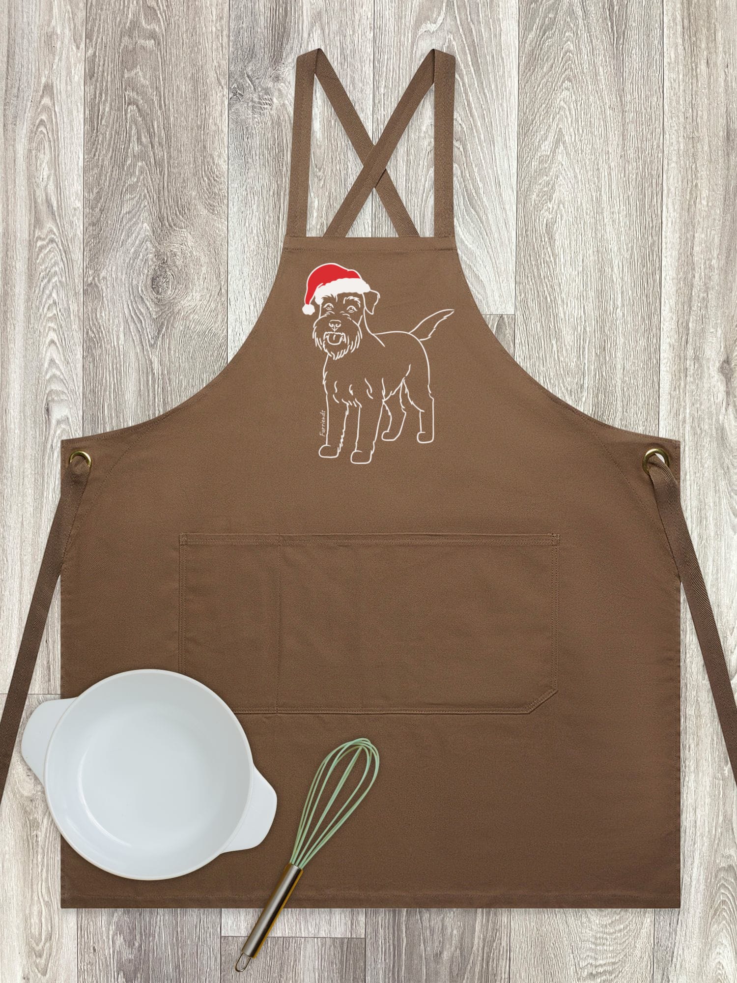 Schnauzer Christmas Edition Jarrah Crossback Apron