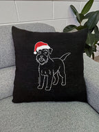 Schnauzer Christmas Edition Linen Cushion Cover