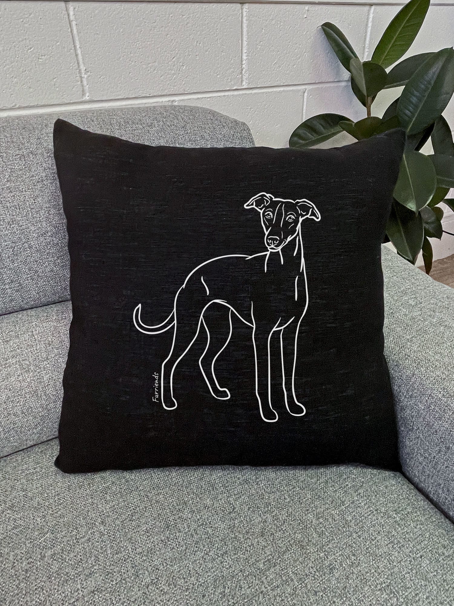 Whippet Linen Cushion Cover
