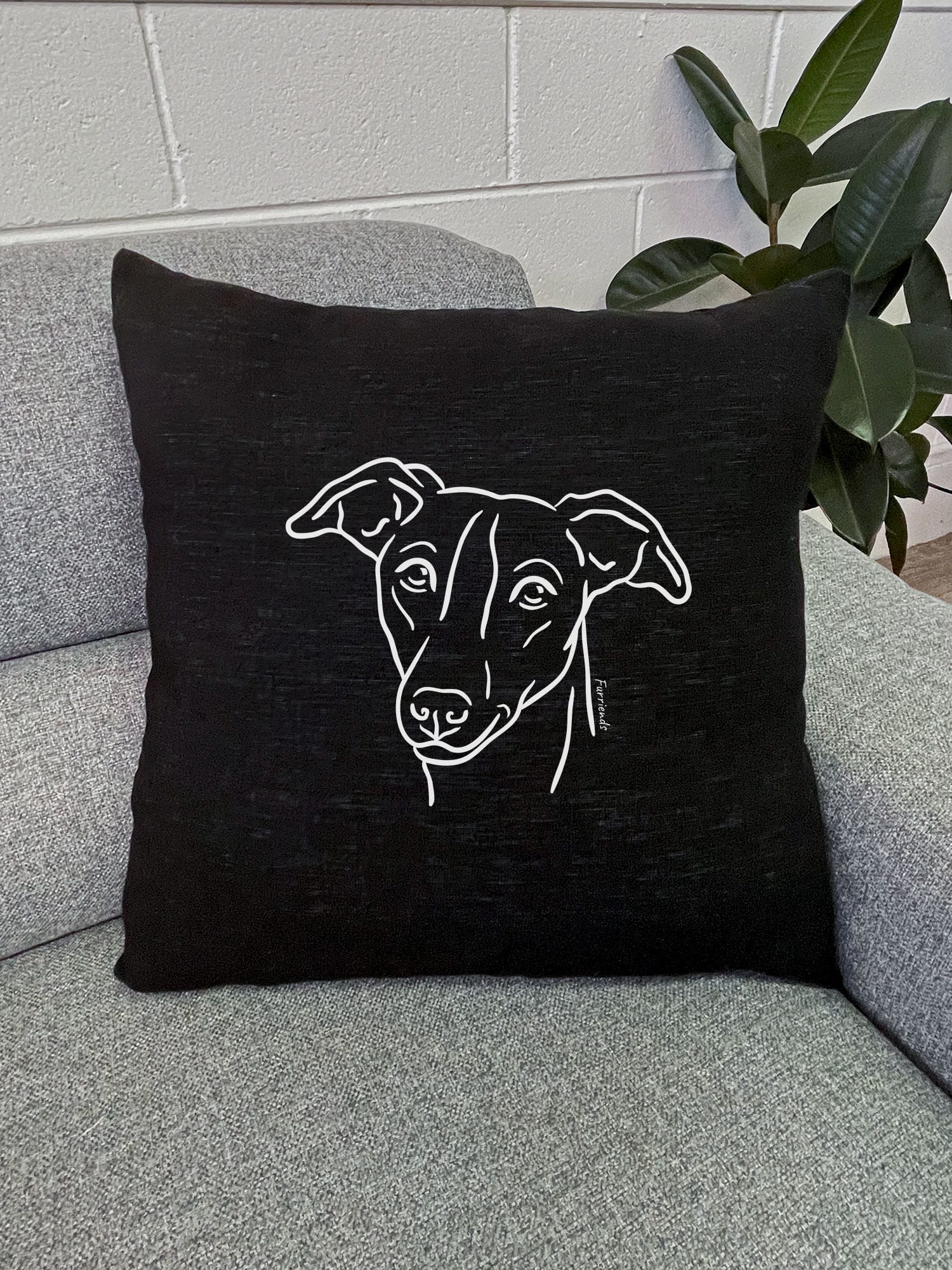 Whippet Linen Cushion Cover