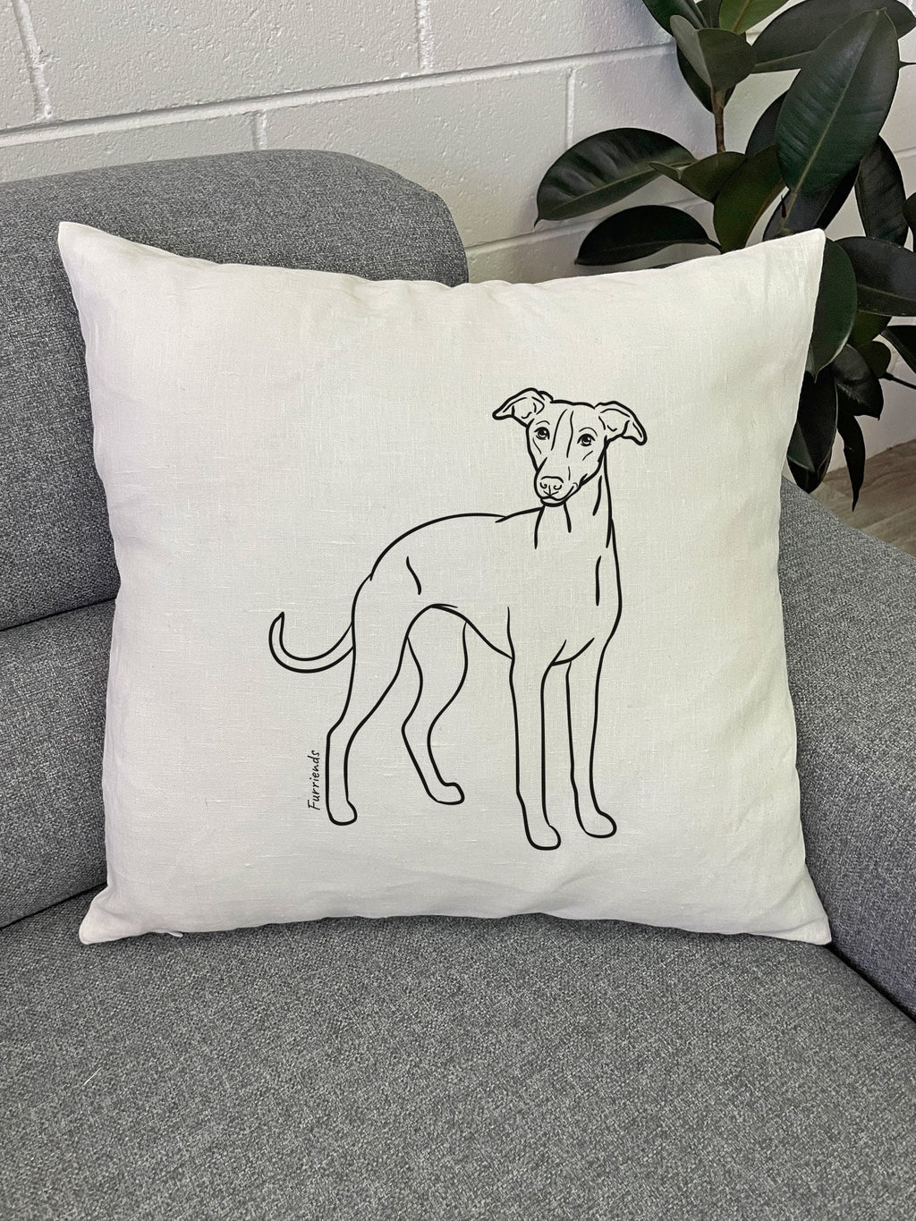 Whippet Linen Cushion Cover
