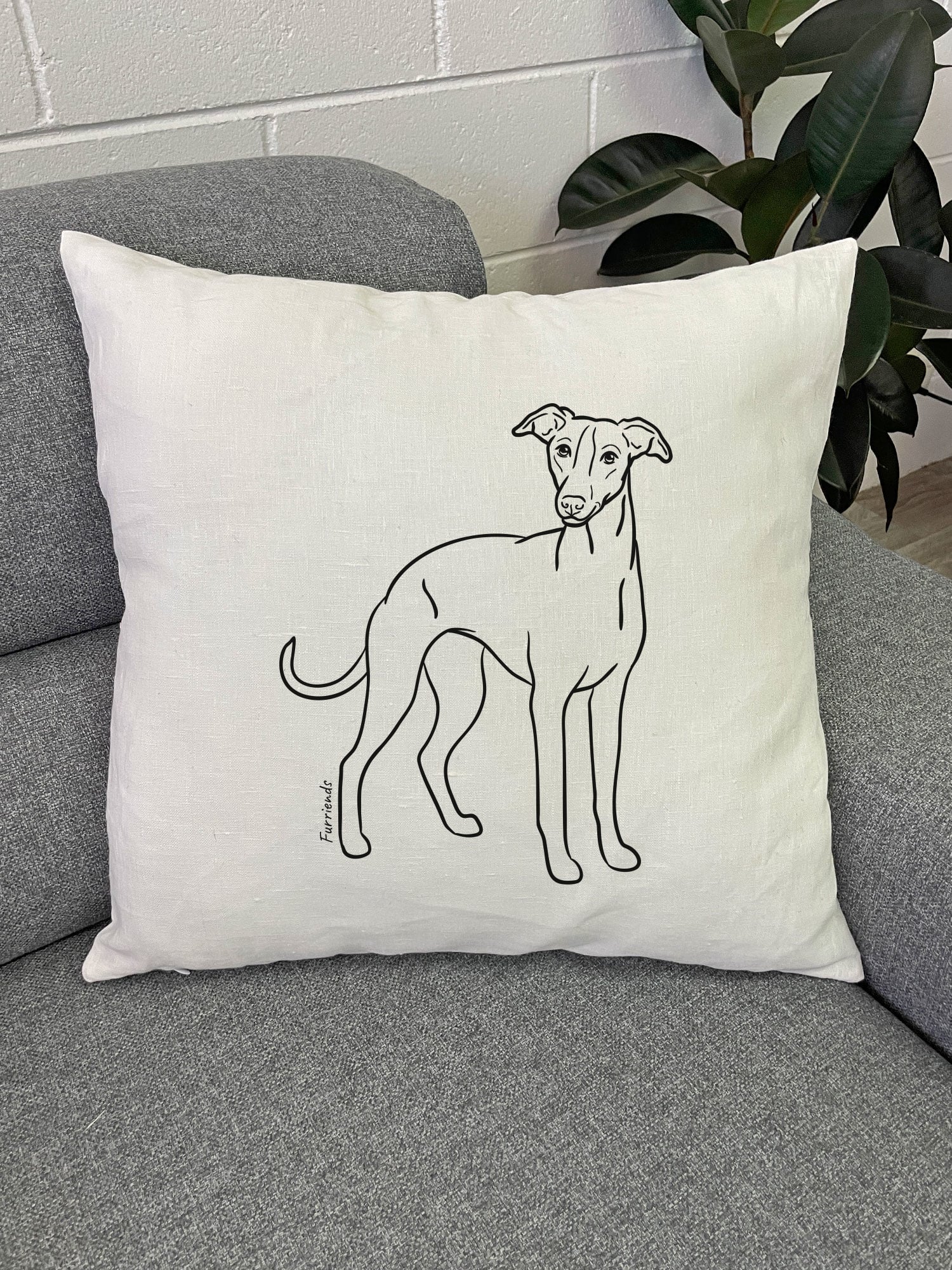 Whippet Linen Cushion Cover