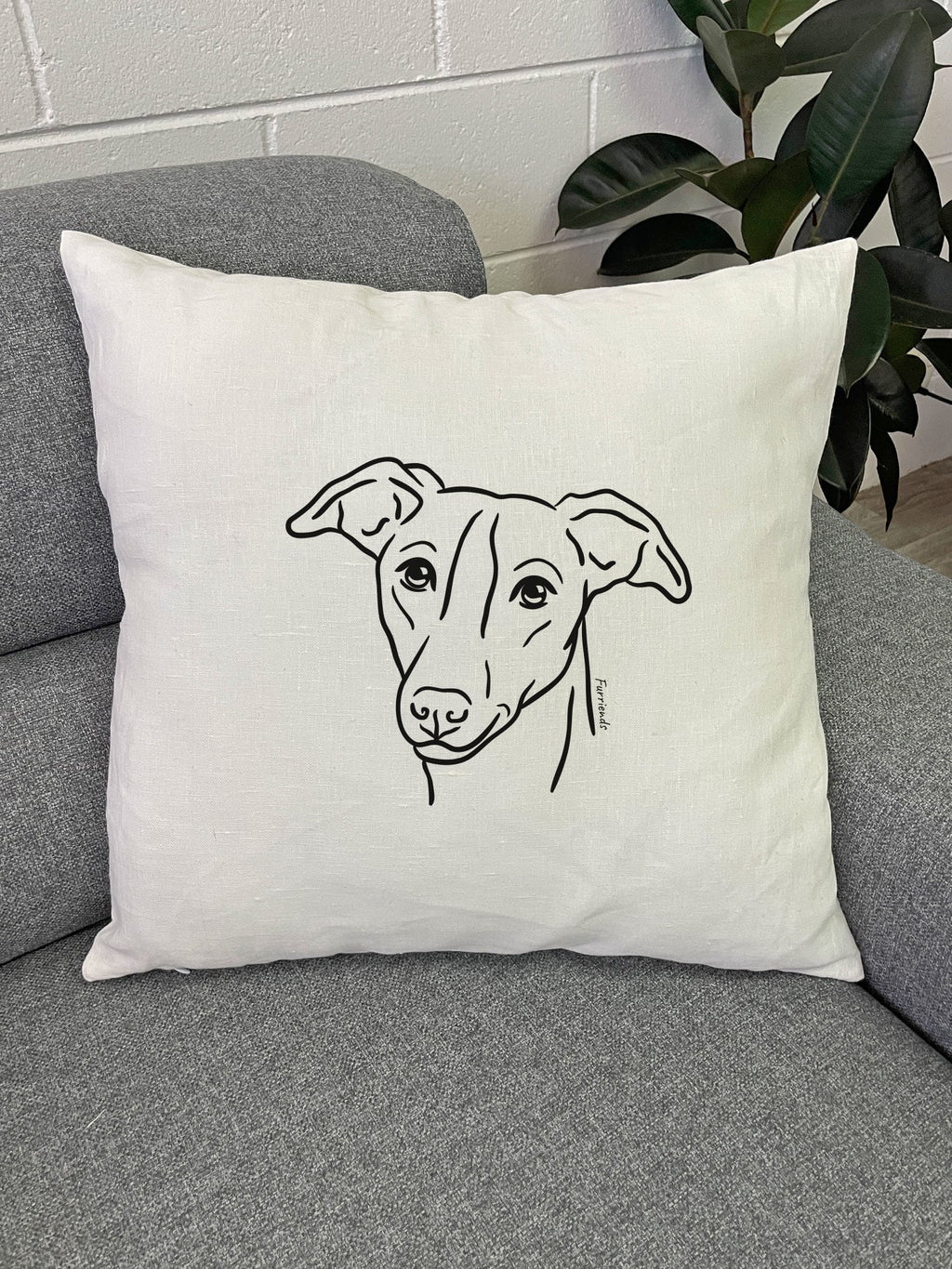 Whippet Linen Cushion Cover