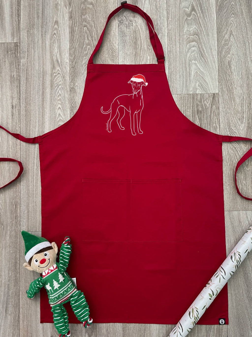 Whippet Christmas Edition Bib Apron