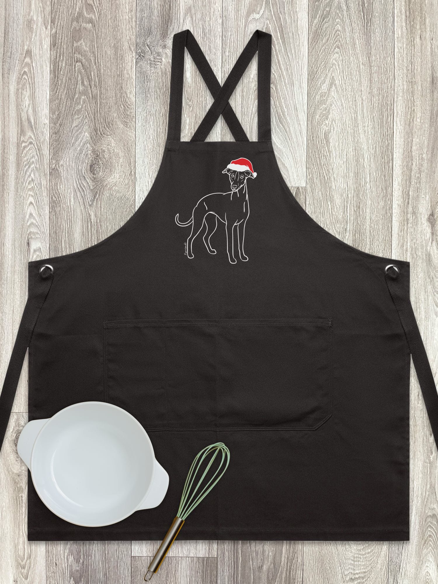 Whippet Christmas Edition Jarrah Crossback Apron
