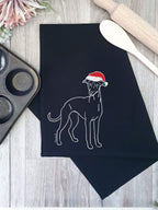 Whippet Christmas Edition Tea Towel