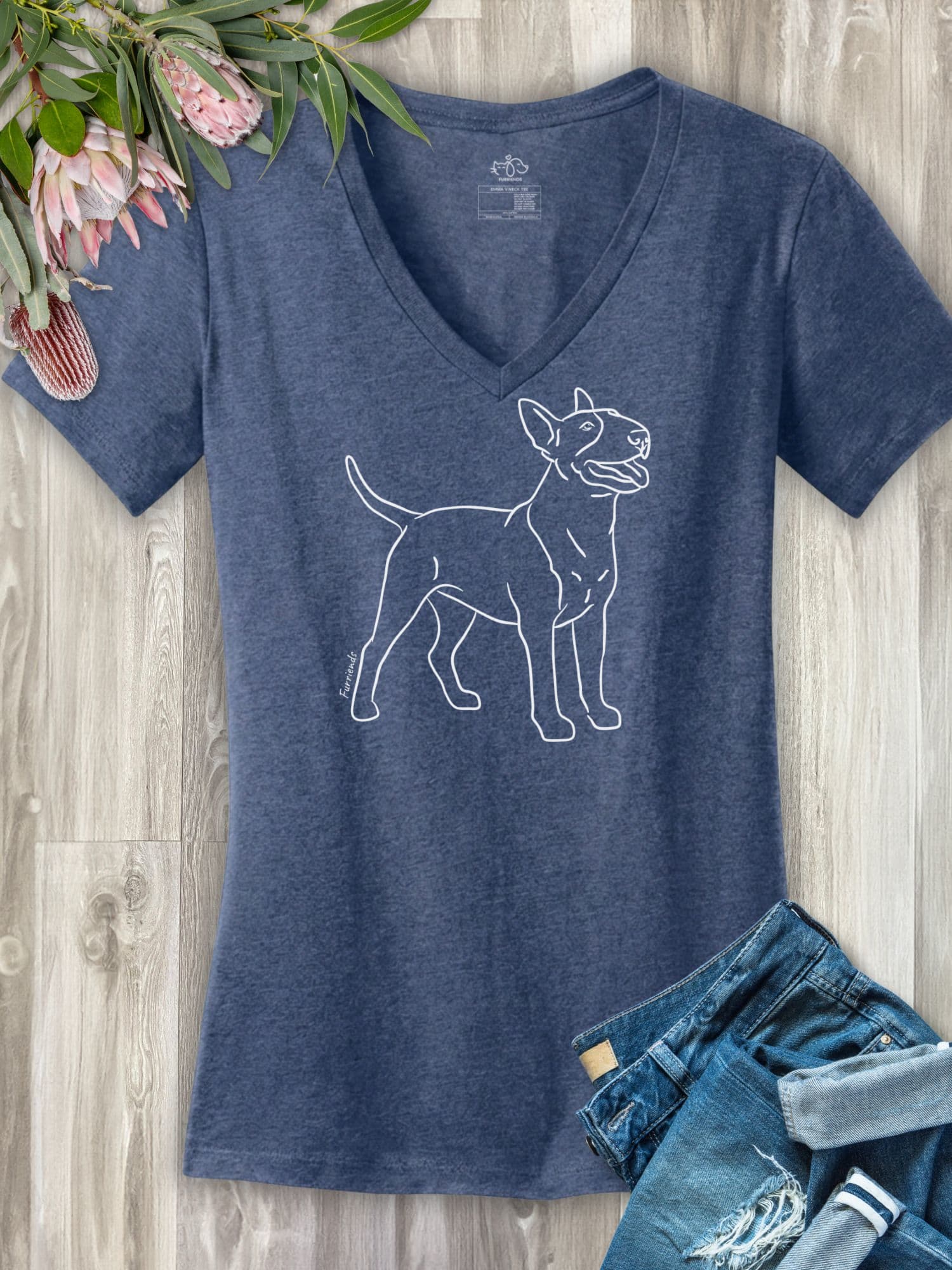 Bull Terrier Emma Women's V-Neck Tee
