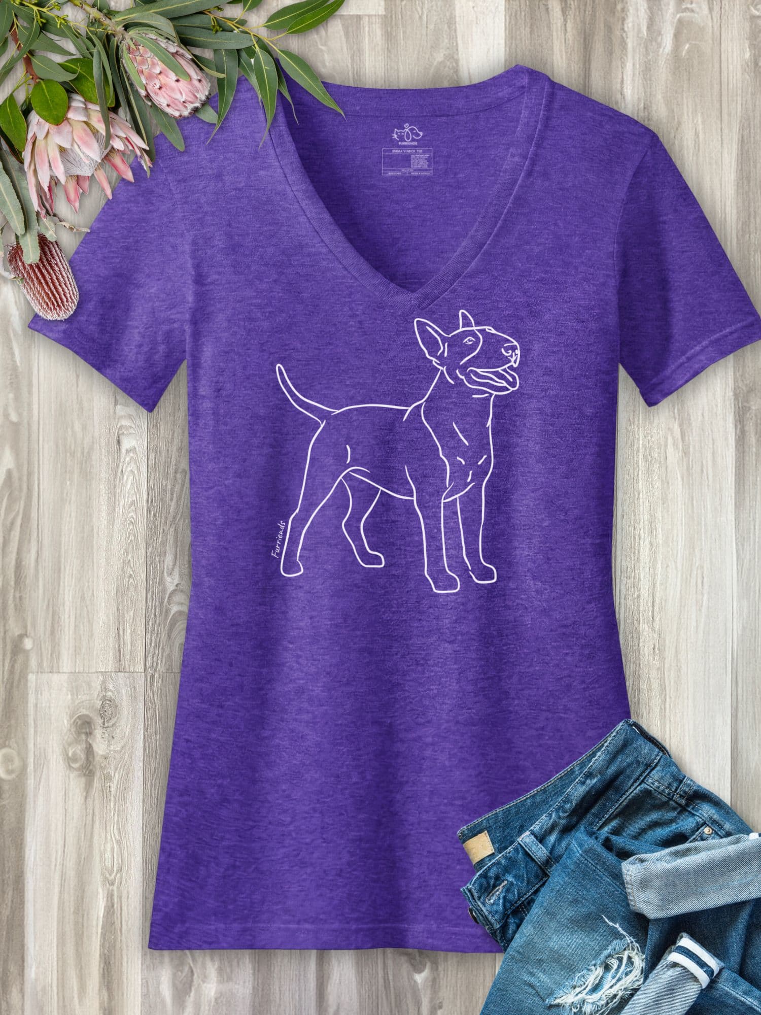 Bull Terrier Emma Women's V-Neck Tee
