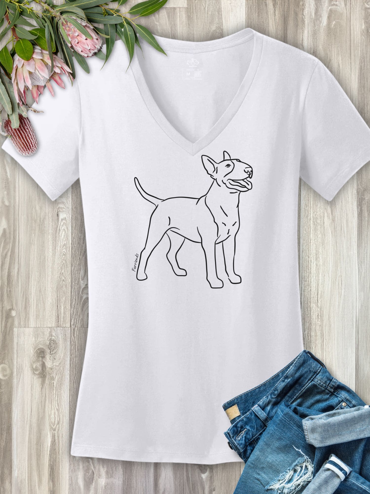 Bull Terrier Emma Women's V-Neck Tee