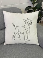 Bull Terrier Linen Cushion Cover