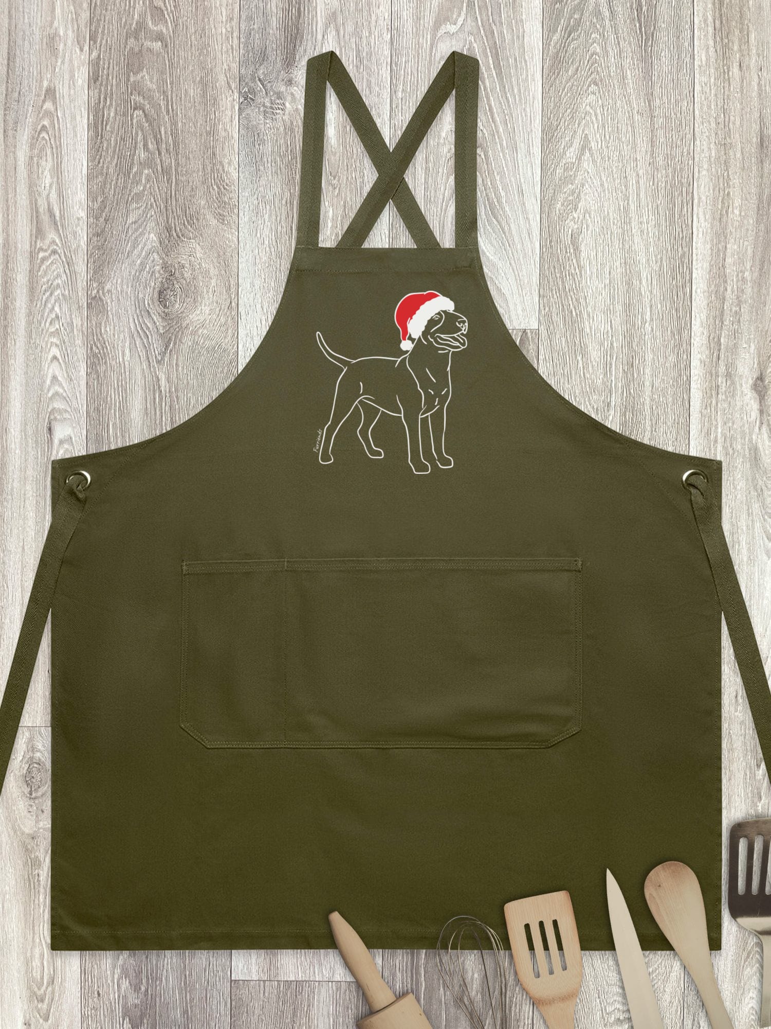 Bull Terrier Christmas Edition Jarrah Crossback Apron