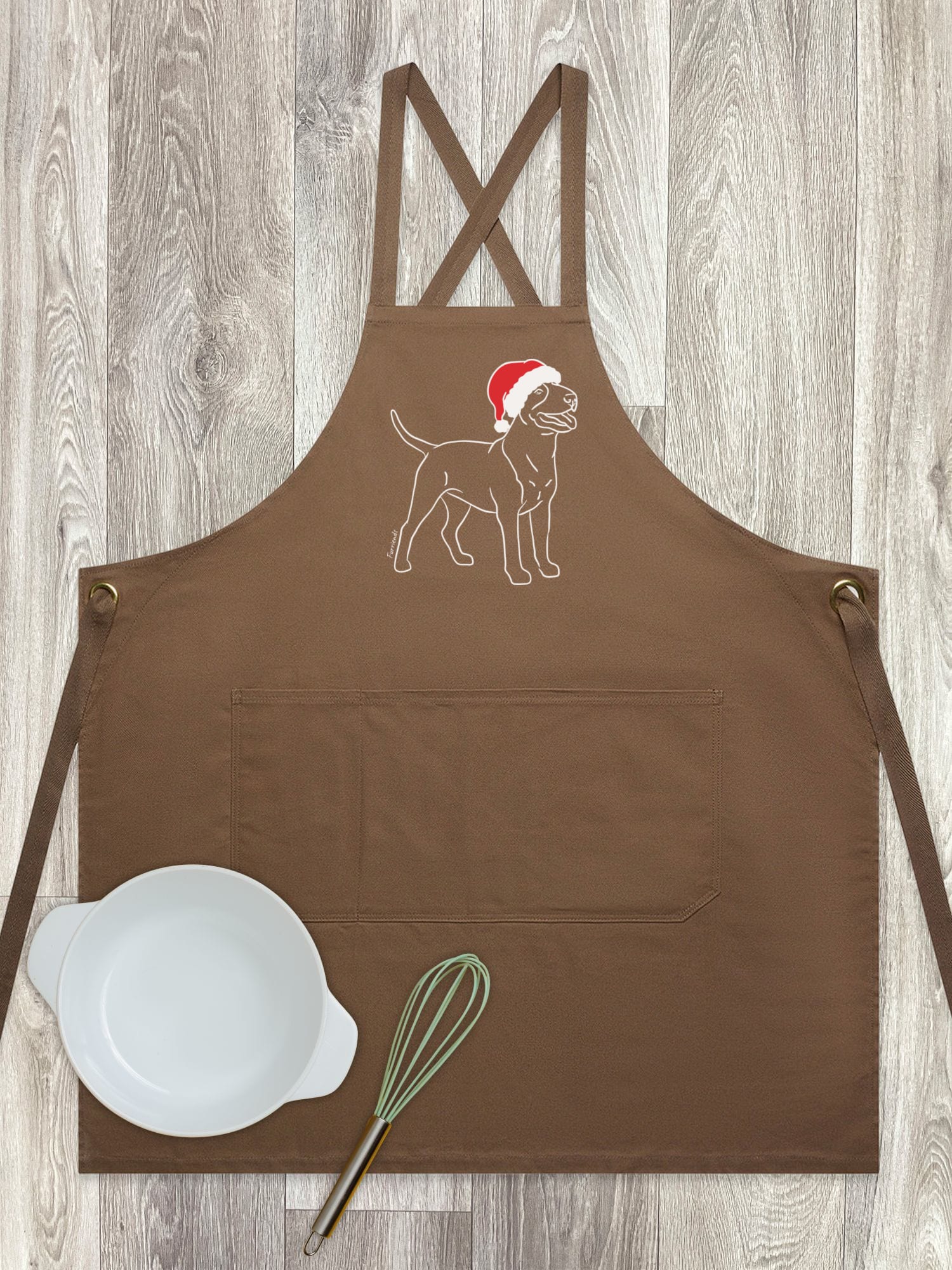 Bull Terrier Christmas Edition Jarrah Crossback Apron