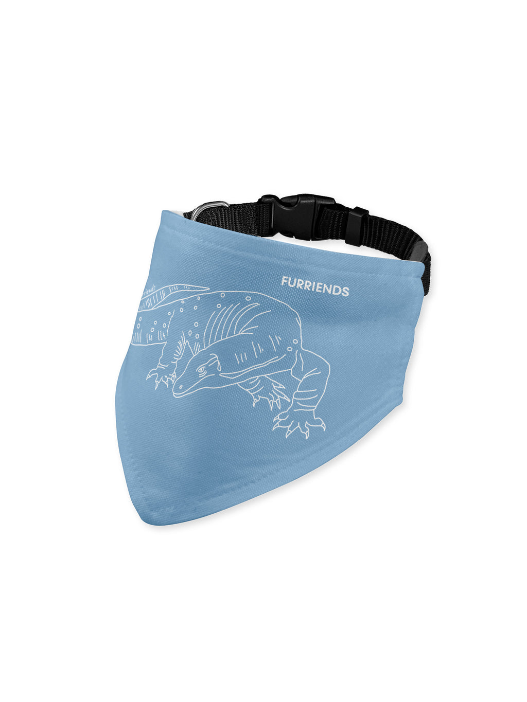 Lace Monitor Reversible Dog Bandana With Collar