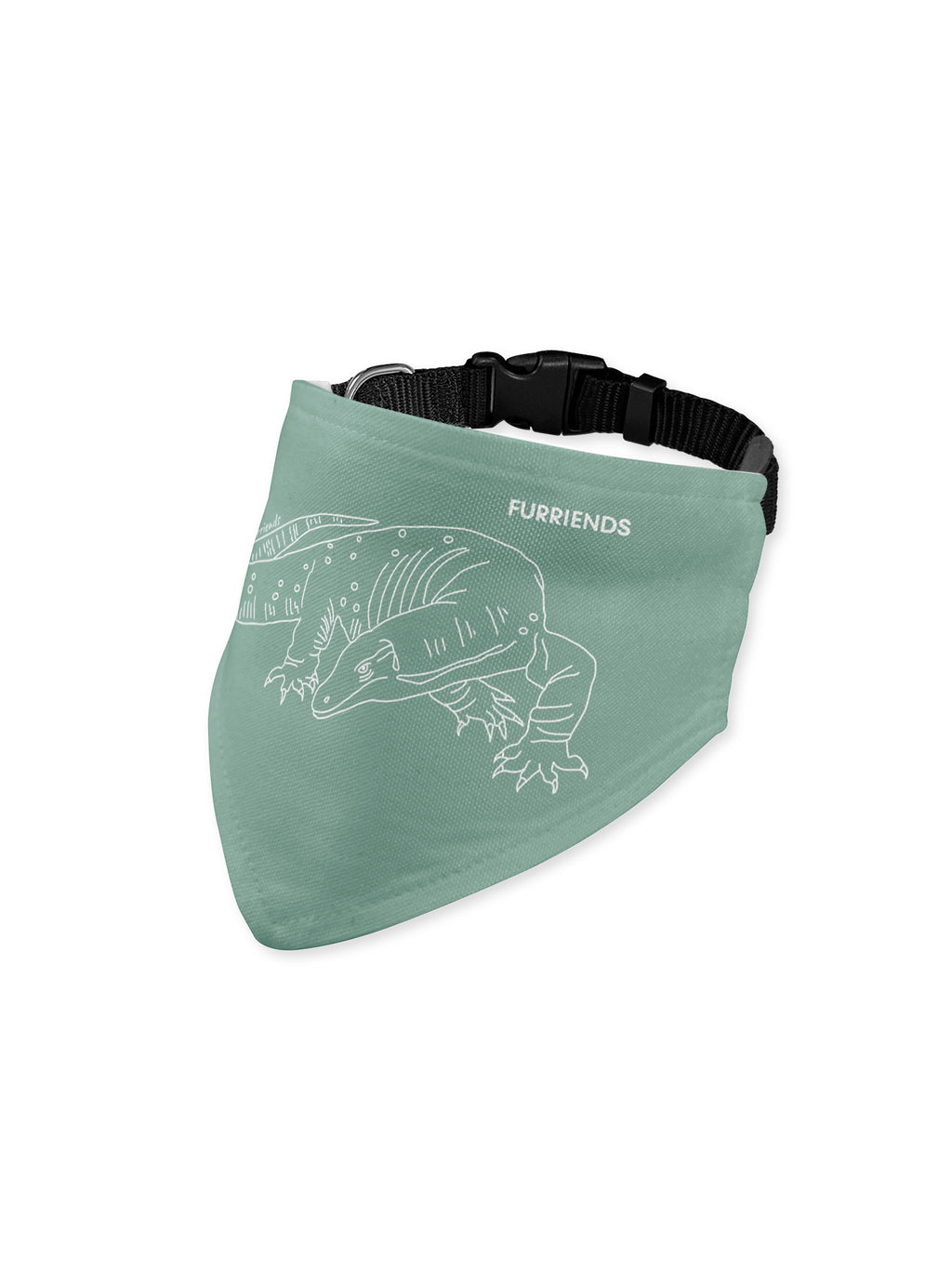Lace Monitor Reversible Dog Bandana With Collar