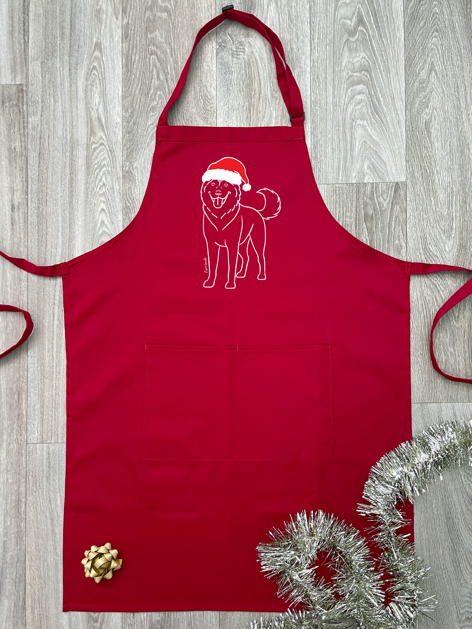 Husky Christmas Edition Bib Apron