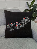 Dachshund Through The Snow Linen Cushion Cover