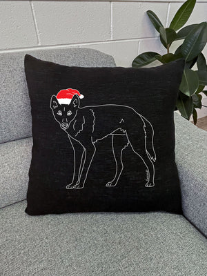 Dingo Christmas Edition Linen Cushion Cover