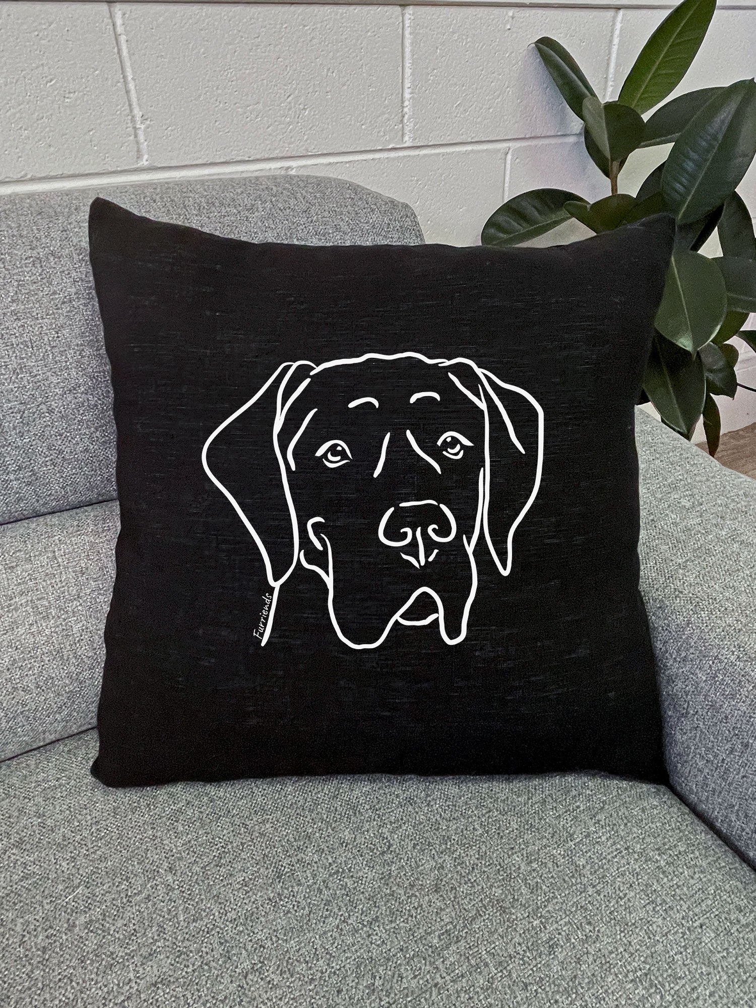 Great Dane Linen Cushion Cover