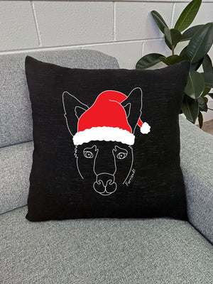 Kangaroo Christmas Edition Linen Cushion Cover