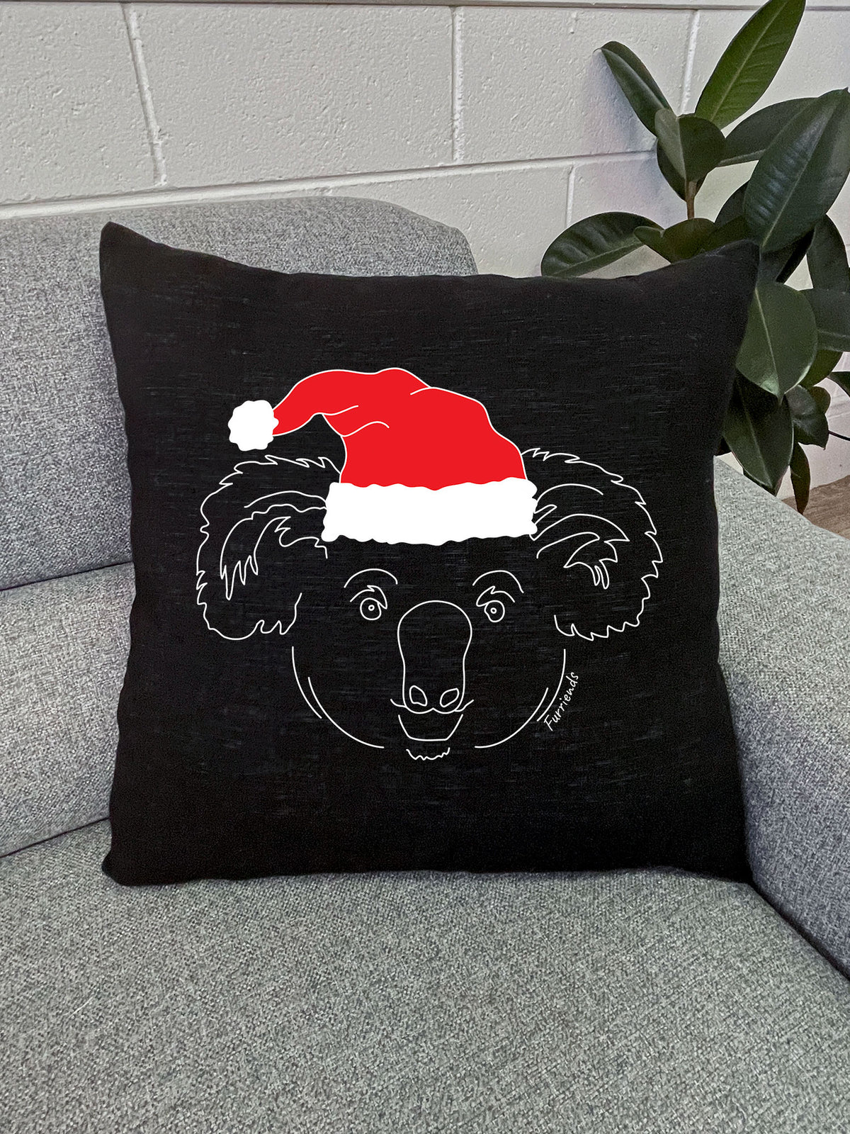 Koala Christmas Edition Linen Cushion Cover