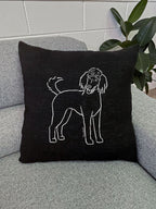Poodle Linen Cushion Cover