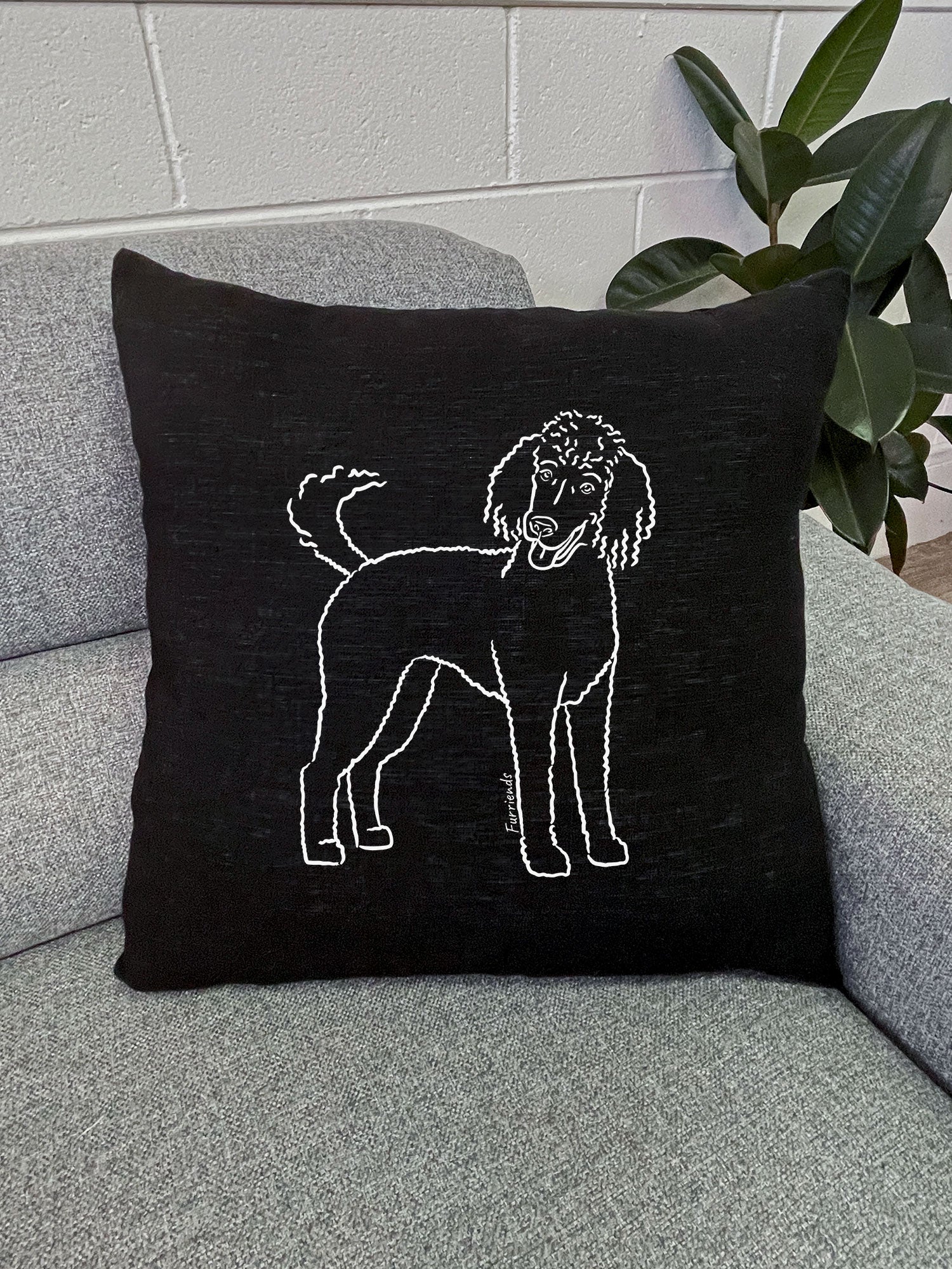 Standard Poodle Linen Cushion Cover